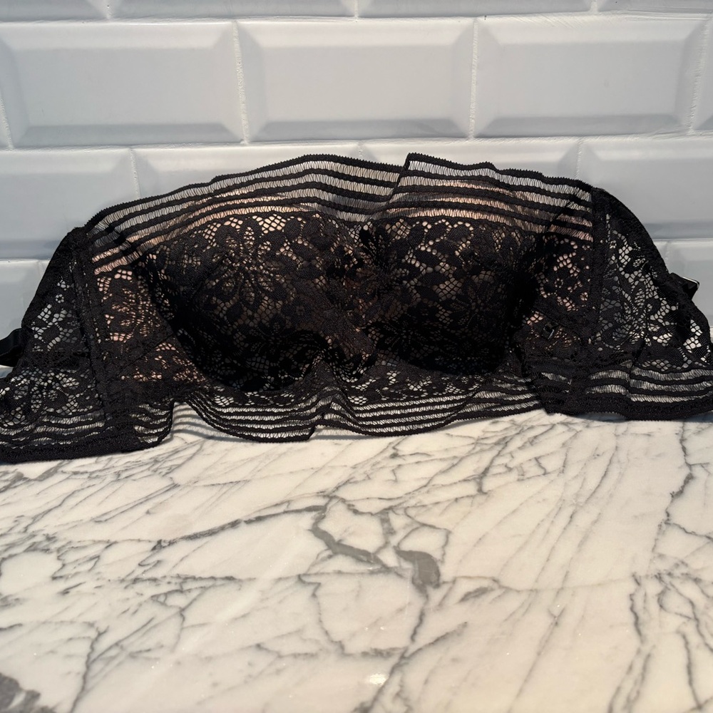 Black lace bandeau/bra
